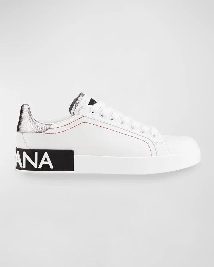 Leather Logo Low-Top Sneakers