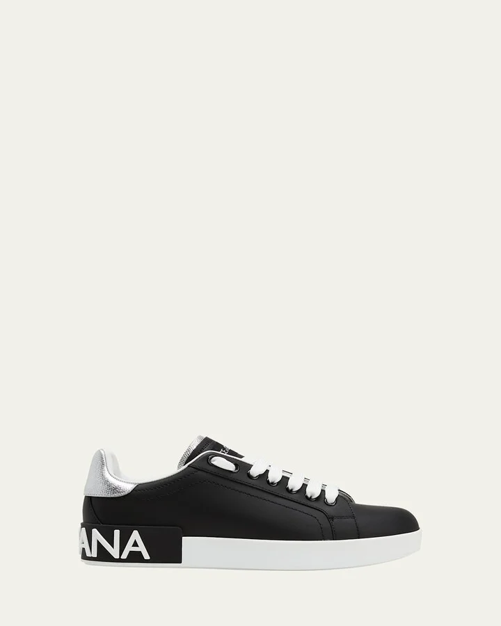 Leather Logo Low-Top Sneakers