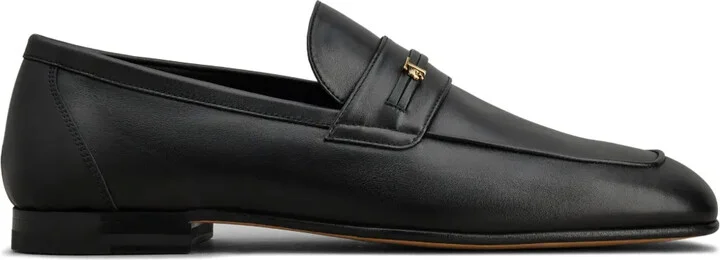 Leather Logo-Patch Loafers