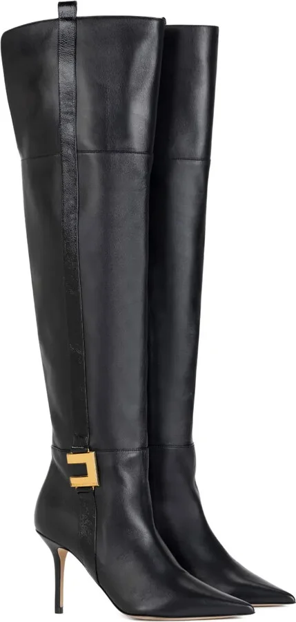 Leather Logo-Plaque Boots - Image 2