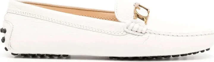 Leather Logo-Plaque Loafers