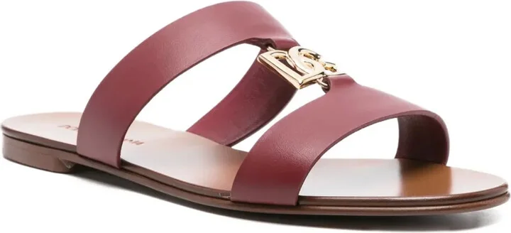 Leather Logo-Plaque Sandals - Image 2