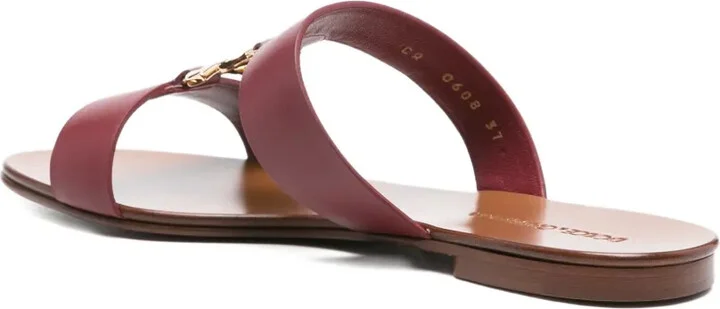 Leather Logo-Plaque Sandals - Image 3