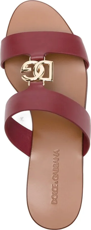 Leather Logo-Plaque Sandals - Image 4