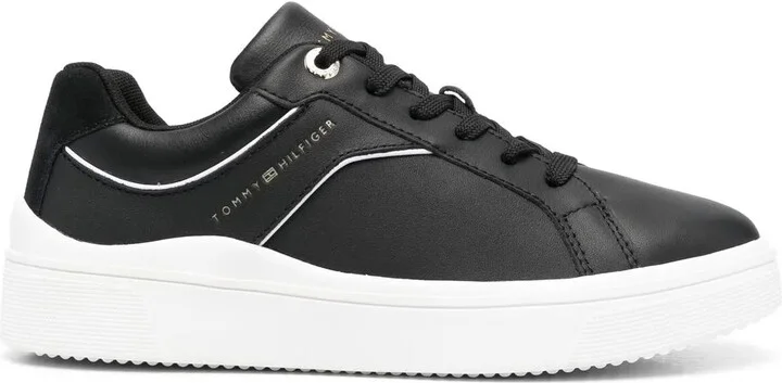 Leather Logo-Print Sneakers