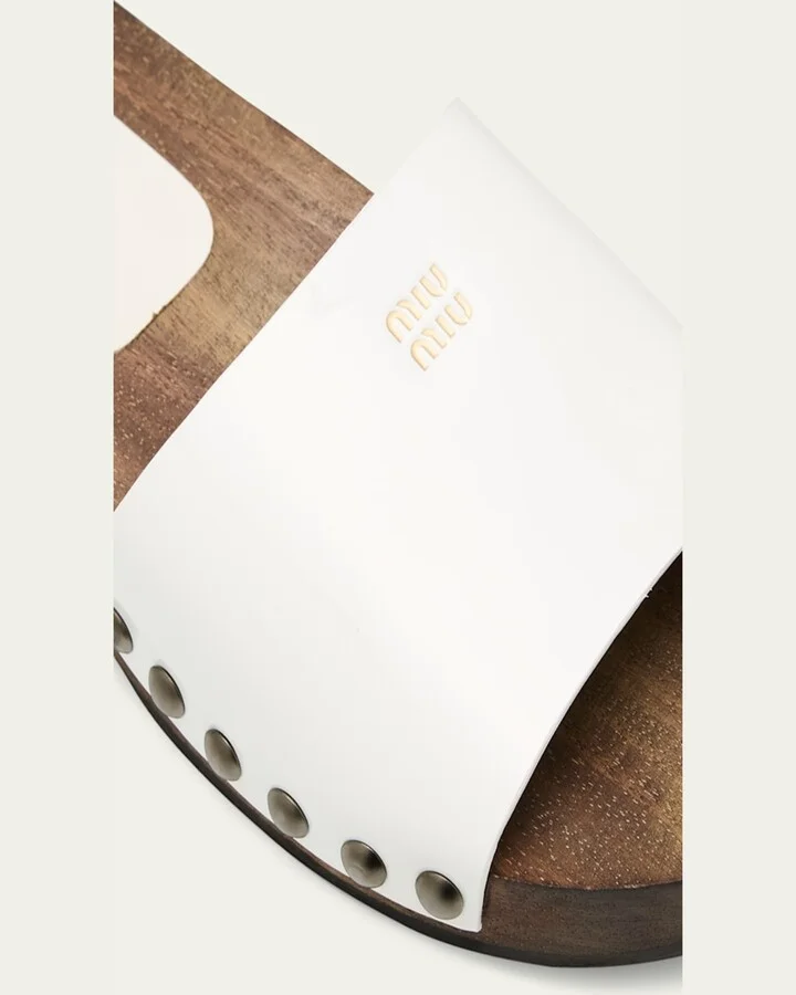 Leather Logo Slide Clogs - Image 2