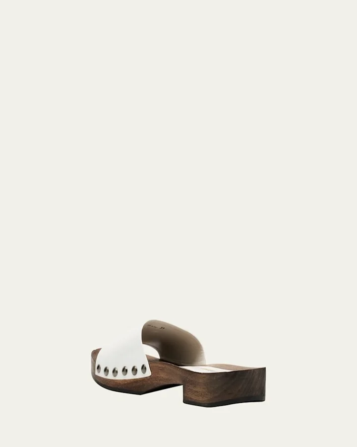 Leather Logo Slide Clogs - Image 8