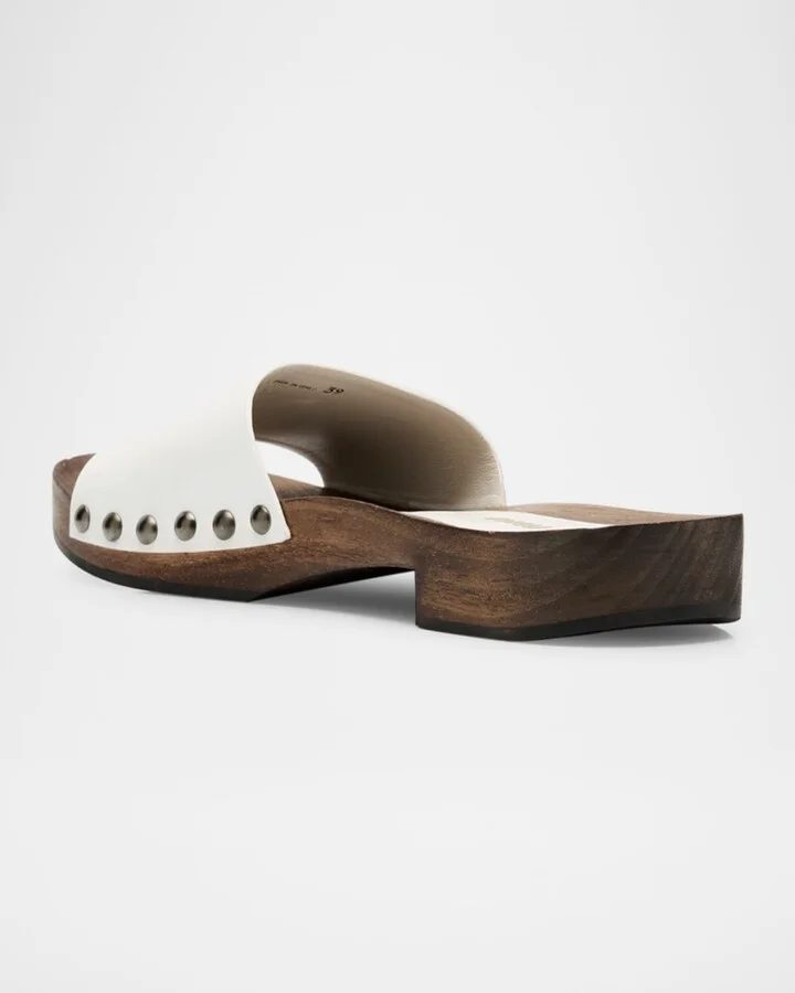 Leather Logo Slide Clogs - Image 10
