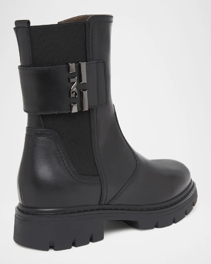 Leather Logo-Strap Chelsea Booties - Image 4