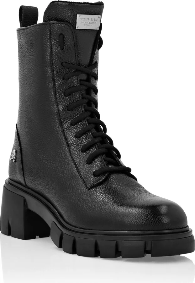 Leather Low Flat Boots