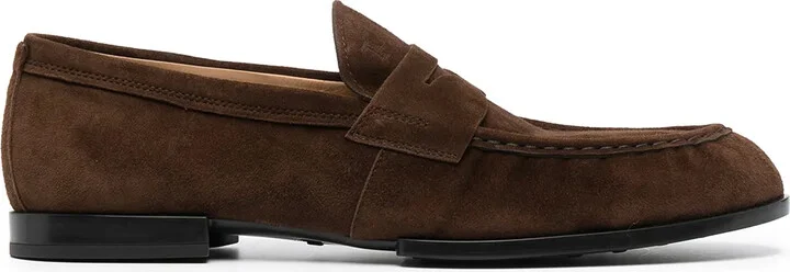 Leather Low-Heel Loafers