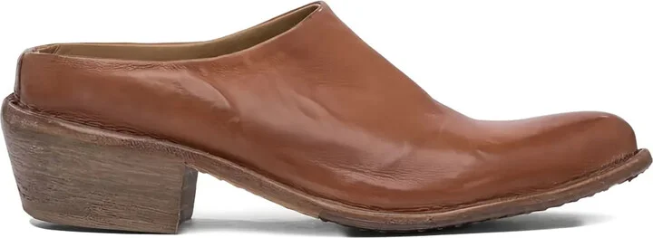 Leather Low-Heel Mules