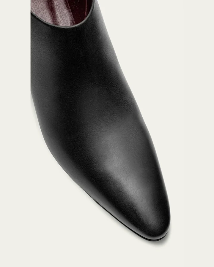 Leather Low Heeled Hexagon Booties - Image 4