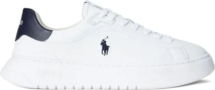 Leather Low-Top Lace-Up Sneakers