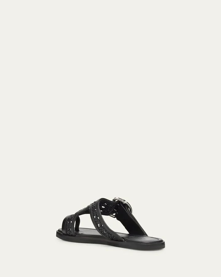 Leather Macrame Z-Strap Slide Sandals - Image 3