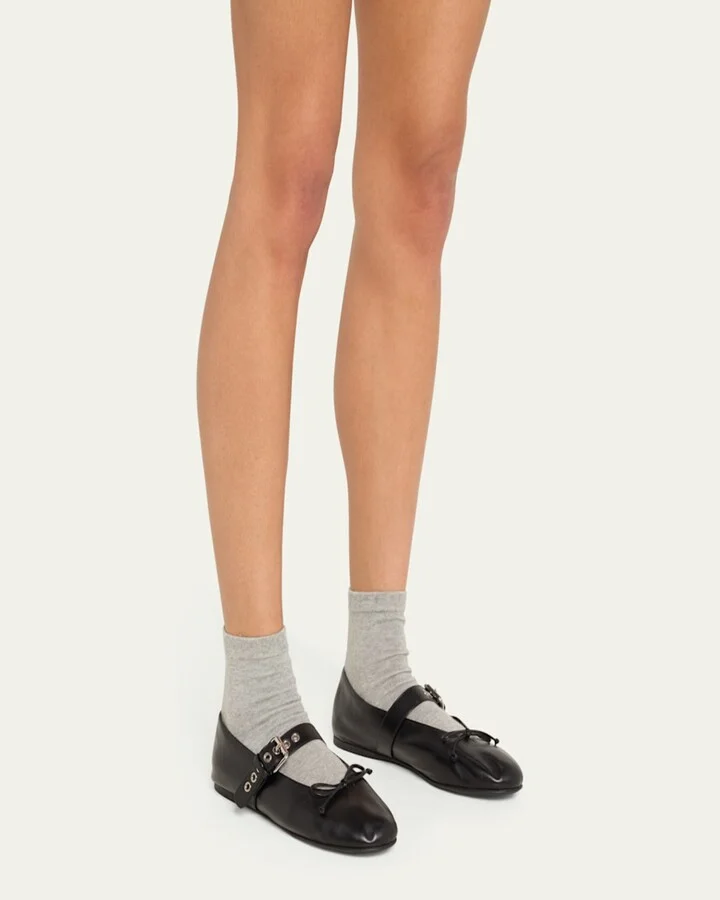 Leather Mary Jane Ballerina Flats - Image 4