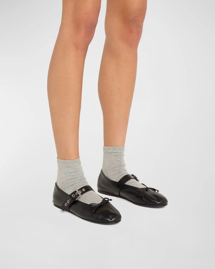 Leather Mary Jane Ballerina Flats - Image 4