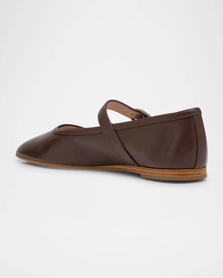Leather Mary Jane Ballerina Flats - Image 2