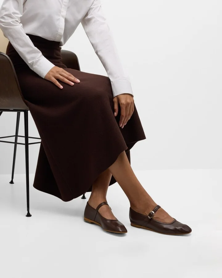 Leather Mary Jane Ballerina Flats - Image 3