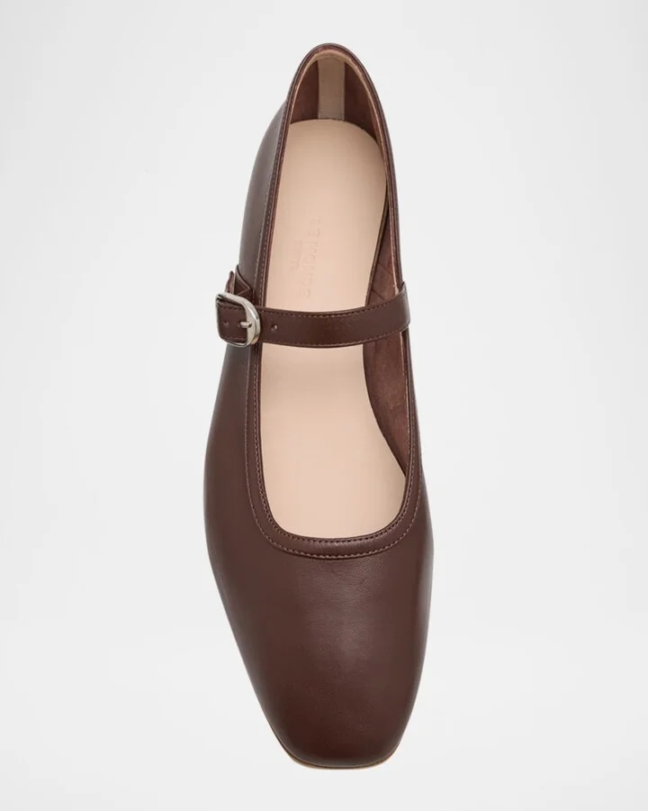 Leather Mary Jane Ballerina Flats - Image 4