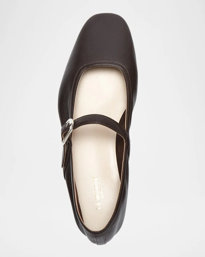 Leather Mary Jane Ballerina Flats - Image 2