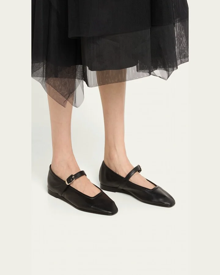 Leather Mary Jane Ballerina Flats - Image 3