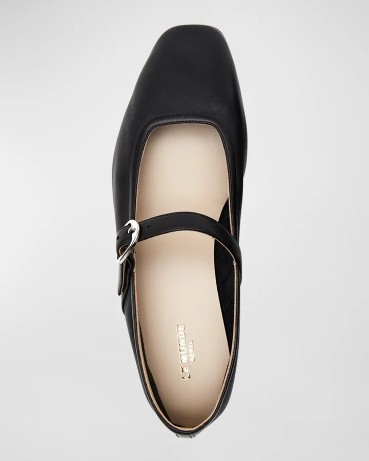 Leather Mary Jane Ballerina Flats - Image 2