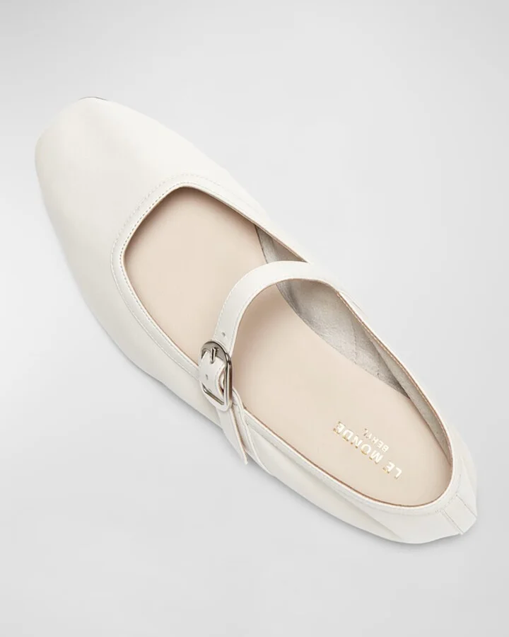 Leather Mary Jane Ballerina Flats - Image 2