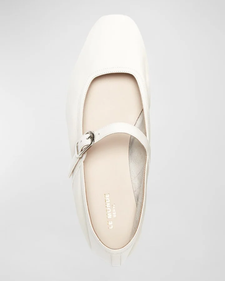 Leather Mary Jane Ballerina Flats - Image 3