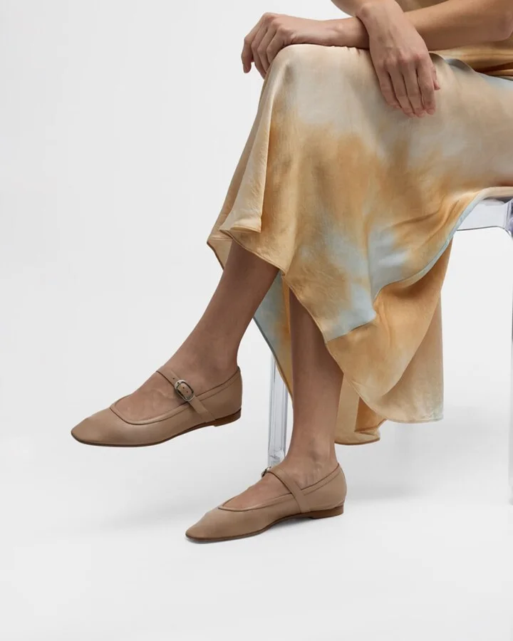 Leather Mary Jane Ballerina Flats - Image 4