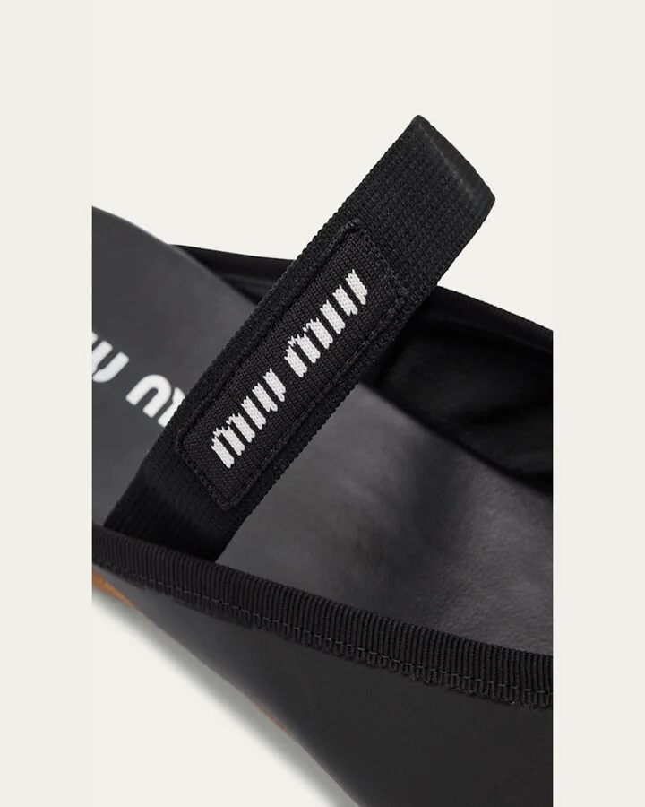 Leather Mary Jane Ballerina Mules - Image 2