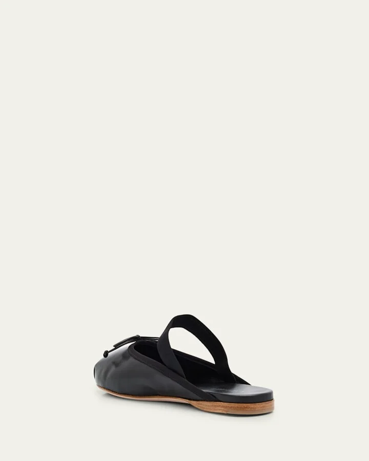 Leather Mary Jane Ballerina Mules - Image 3