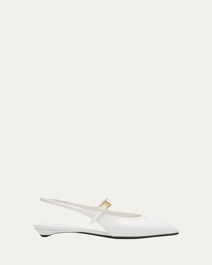 Leather Mary Jane Slingback Flats