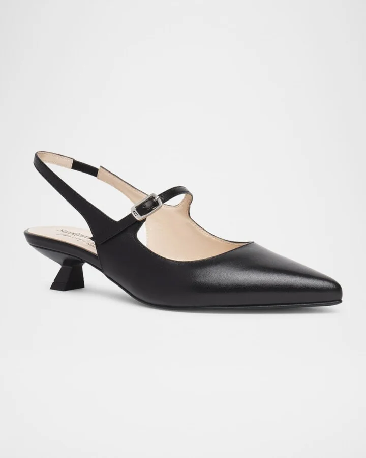 Leather Mary Jane Slingback Pumps - Image 2