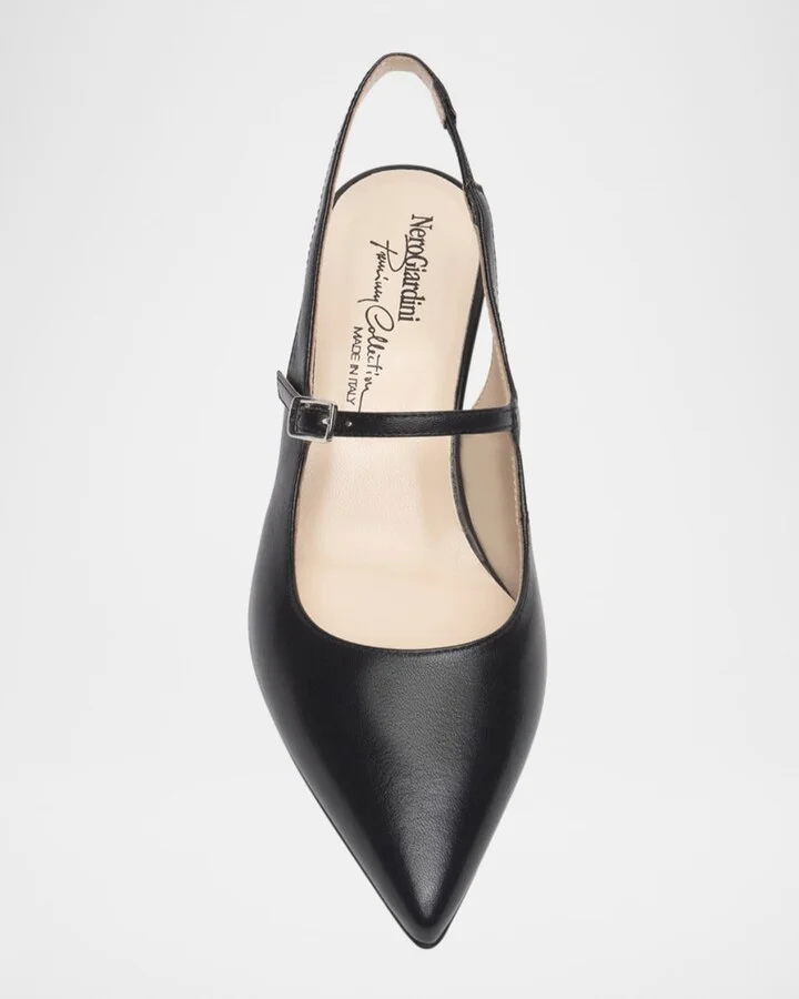 Leather Mary Jane Slingback Pumps - Image 4