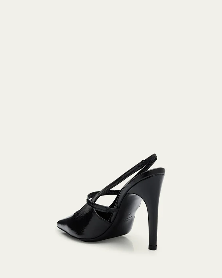 Leather Mary Jane Slingback Stiletto Pumps - Image 7