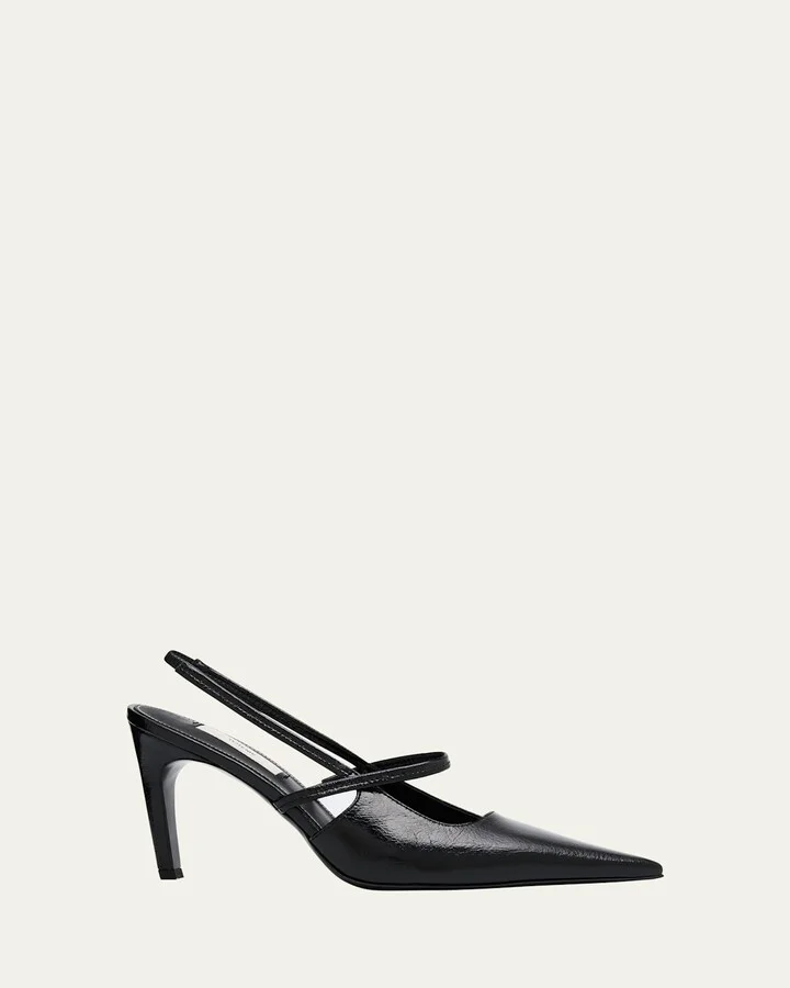 Leather Mary Jane Slingback Stiletto Pumps