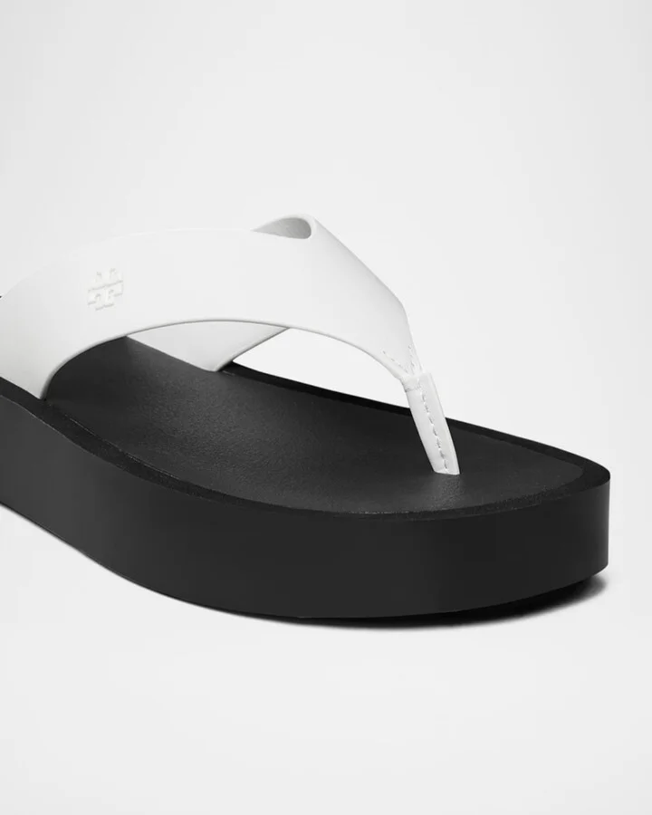Leather Medallion Flip Flop Sandals - Image 3