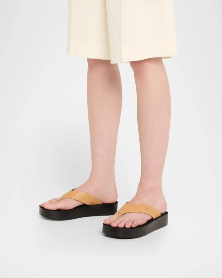 Leather Medallion Flip Flop Sandals - Image 6