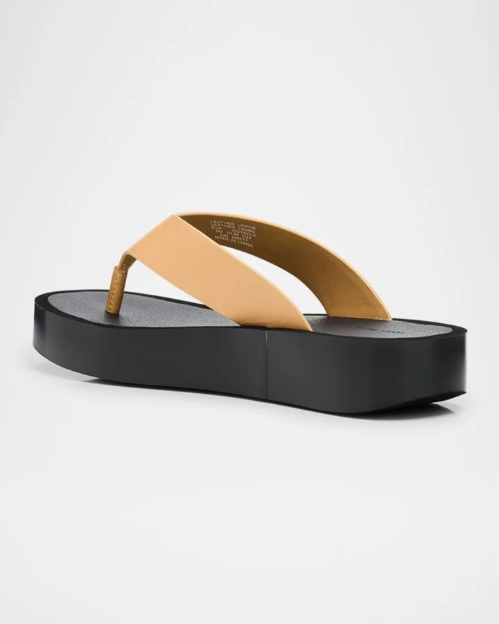Leather Medallion Flip Flop Sandals - Image 9