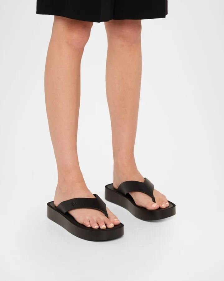 Leather Medallion Flip Flop Sandals - Image 10