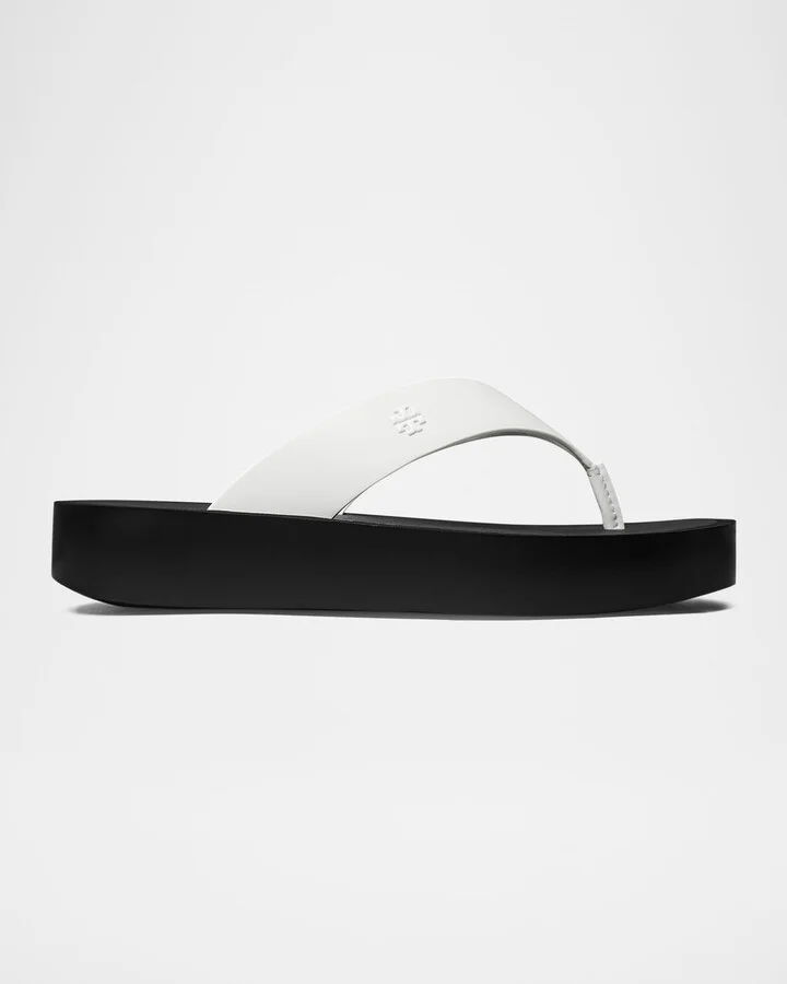 Leather Medallion Flip Flop Sandals