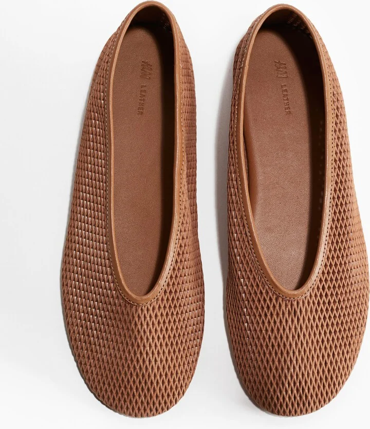 Leather Mesh Flats