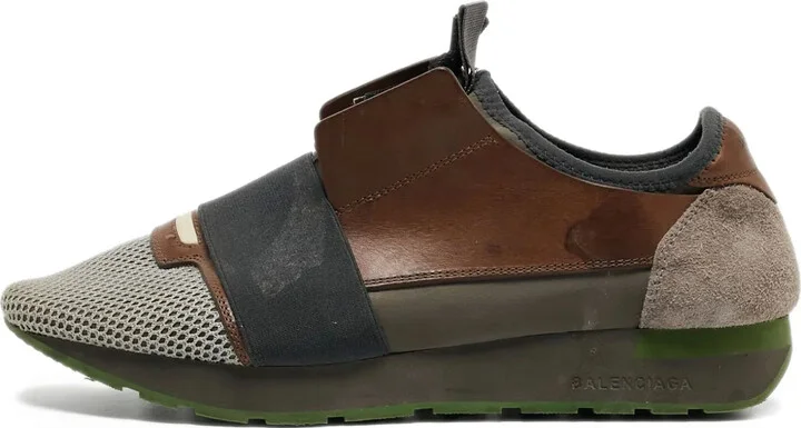 Leather-Mesh Sneakers