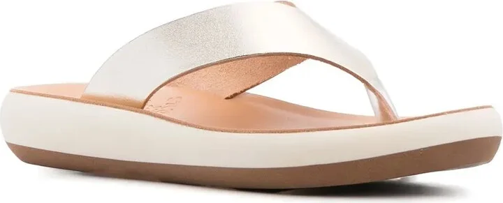 Leather Metallic Sandals - Image 2