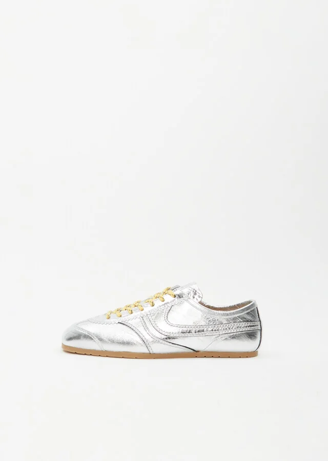 Leather Metallic Trainer