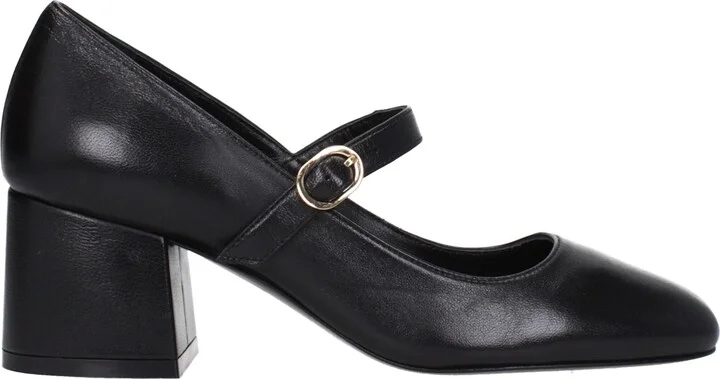 Leather Mid Heel Women's Pumps