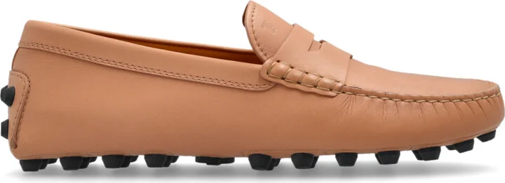Leather Moccasins, , - Beige