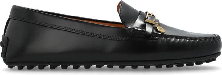 Leather Moccasins, , - Black