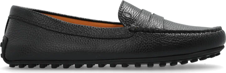 Leather Moccasins, , - Black
